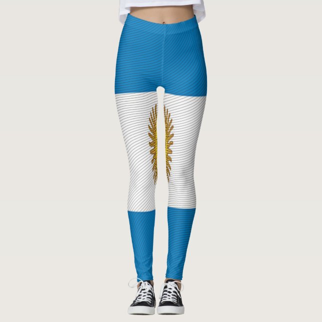 Textura: leggings de bandeira da Argentina. (Frente)