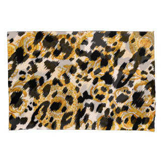 Textura leopardo: padrão barroco-ouro.