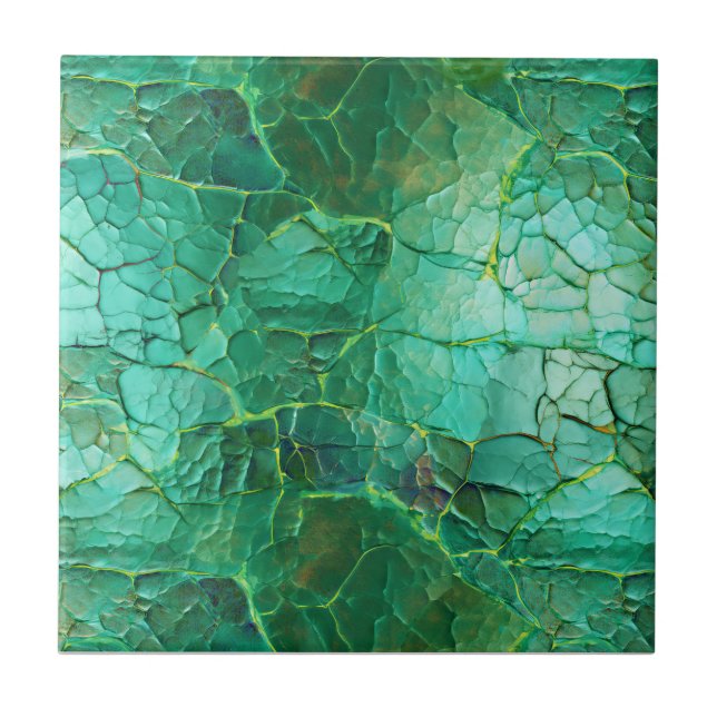 Textura rachada em tons de verde e turquesa (Frente)