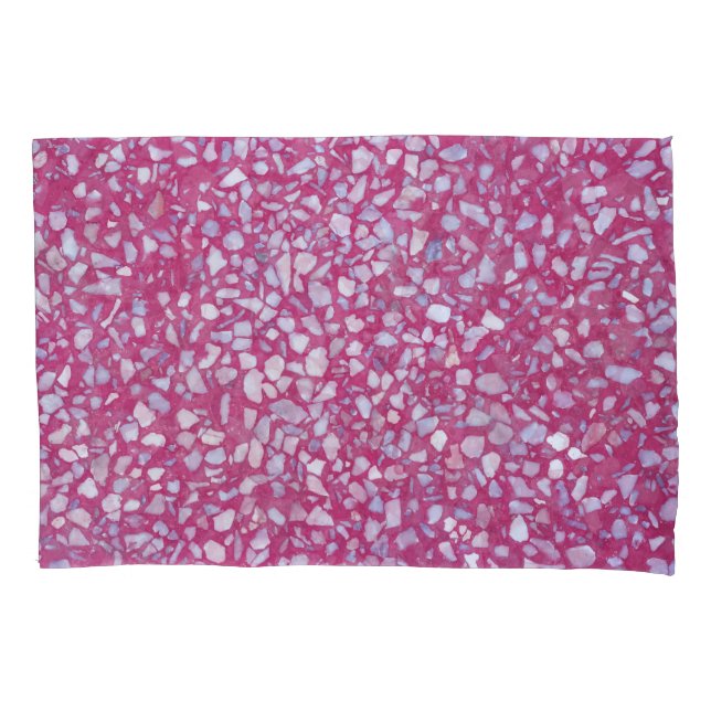 Textura Terrazzo: Elegância Branca Rosa. (Frente)