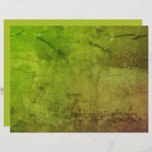 Textura Vintage - Padrão de Grunge Verde Marrom Ru (Frente/Verso)