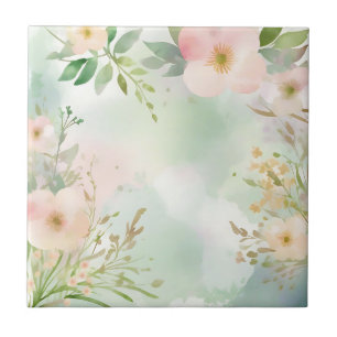 Texturas de Aquarela Pastel com Floral