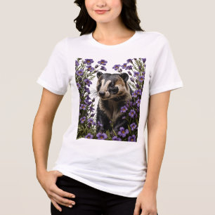 Texugo Rodeado Por Violetas Silvestres de Wisconsi