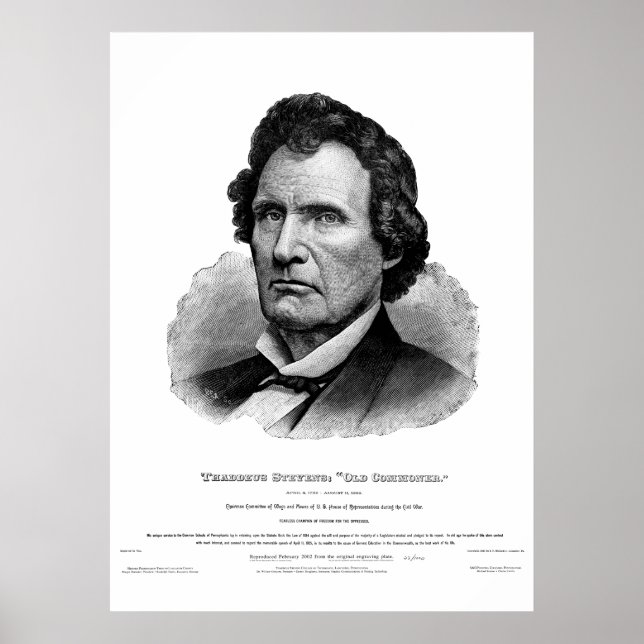 Thaddeus Stevens Impressão (Frente)