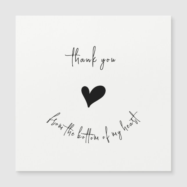 Thank You Heart Minimalist Magnetic Card (Frente)