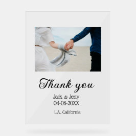 Thank you modern simple wedding couple name messag