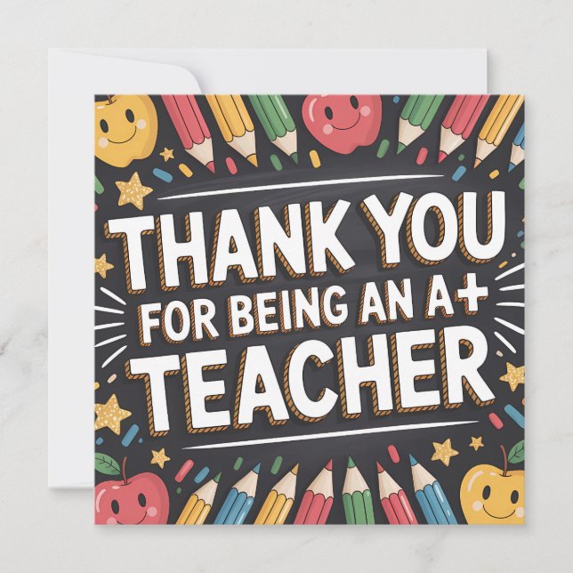 Thank you Teacher Appreciation card (Frente)