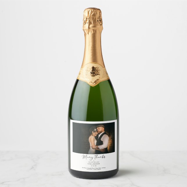 Thanks Chic Script Vintage effect Couple Wedding (Frente)