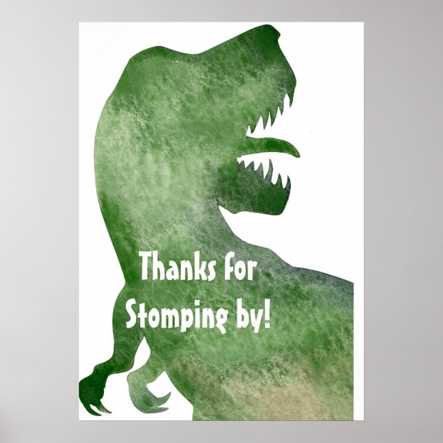 Thanks for Stomping By - DIno Party Poster (Frente)