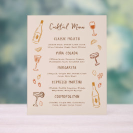 Thanksgiving Hand-Drawn Signature Cocktail Menu