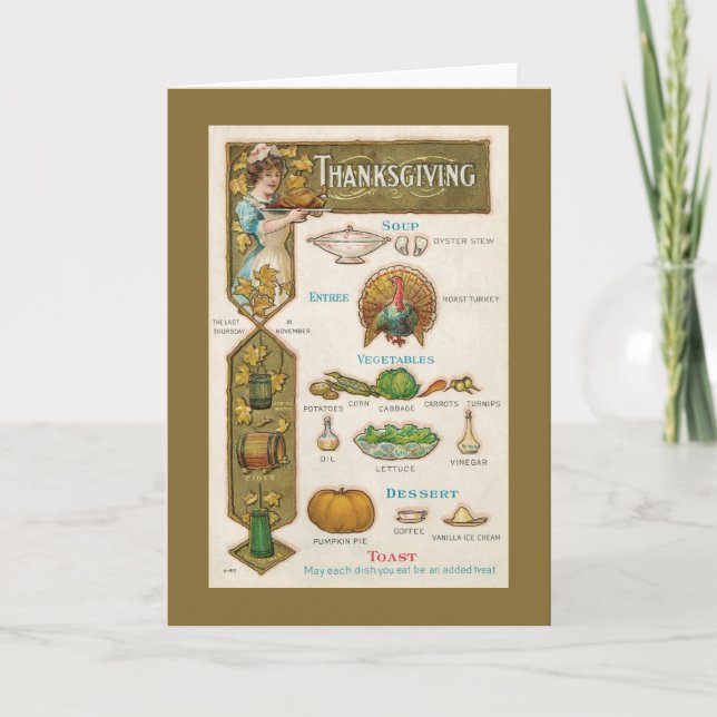 Thanksgiving Menu - Vintage Style - Quaint (Frente)