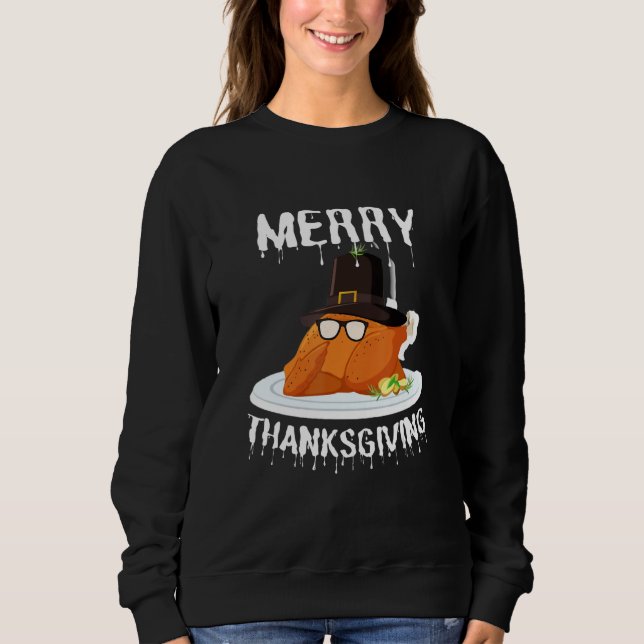 Thanksgiving Scrub Tops Merry Thanksgiving  Turkey (Frente)
