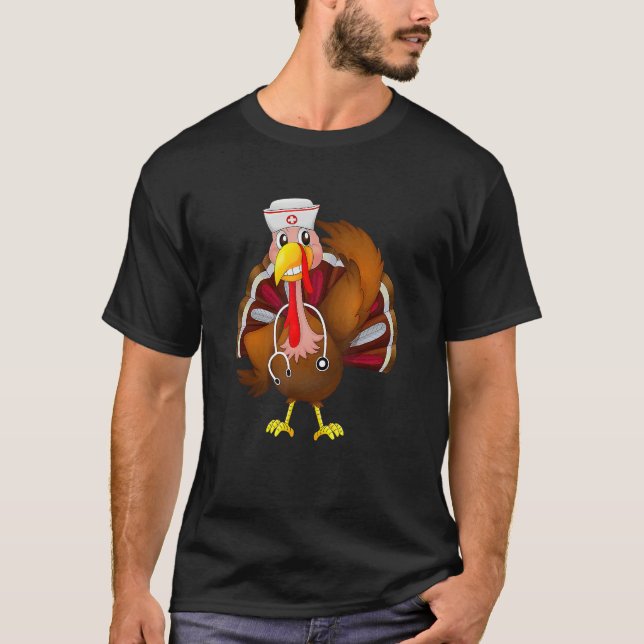 Thanksgiving Scrub Tops Women Turkey Nurse Holiday (Frente)