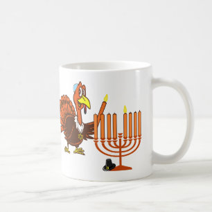 Thanksgivukkah Turquia que ilumina a caneca de