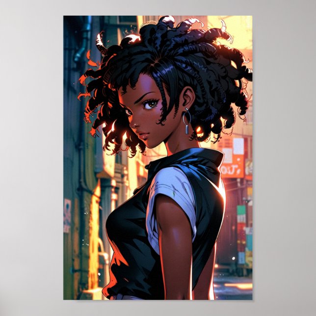  The Afro Heroine Manga Poster Affiche (Frente)