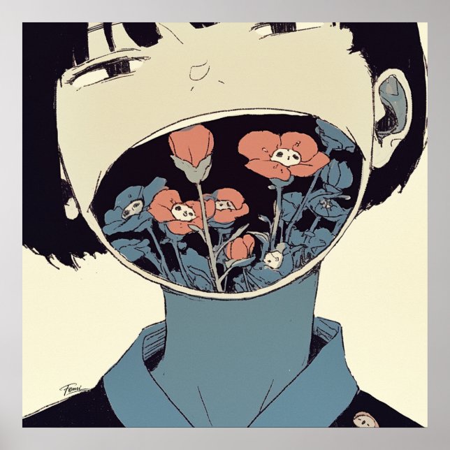 The Bloom of Silence - Surreal Graphic Art Poster (Frente)