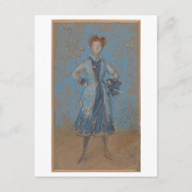 "The Blue Girl", por James McNeill Whistler Cartão (Frente)