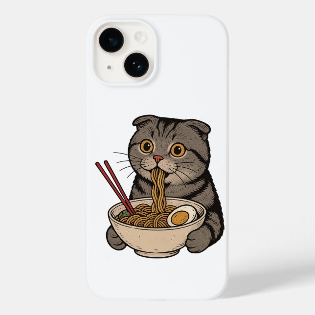  The Cozy Cat Slurping Noodles (Verso)