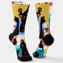 The Cutest Black Cat Socks - Black Cat Gift