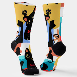 The Cutest Black Cat Socks - Black Cat Gift