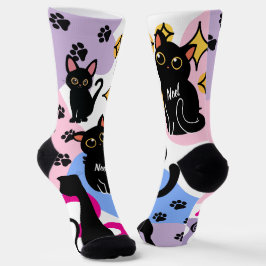 The Cutest Black Cat Socks - Black Cat Gift