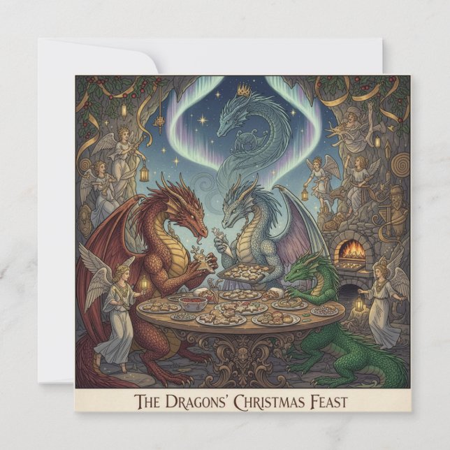 The Dragons' Christmas Feast – Holiday Invitation (Frente)