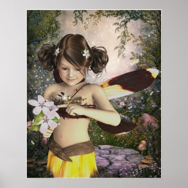 The Fairy and the Dragonfly Poster Print (Frente)