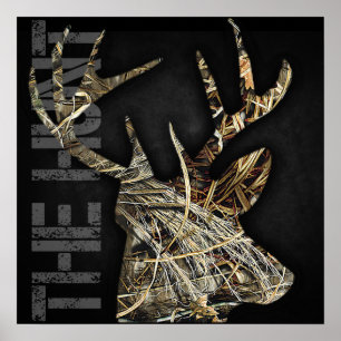 "The Hunt" Deer Hunando Camoflauge Antlers Poster