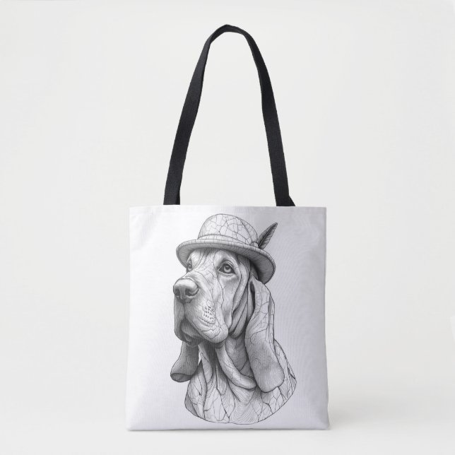 The Hunter: Marble Dog Sculpture Pet Tote Bag (Frente)
