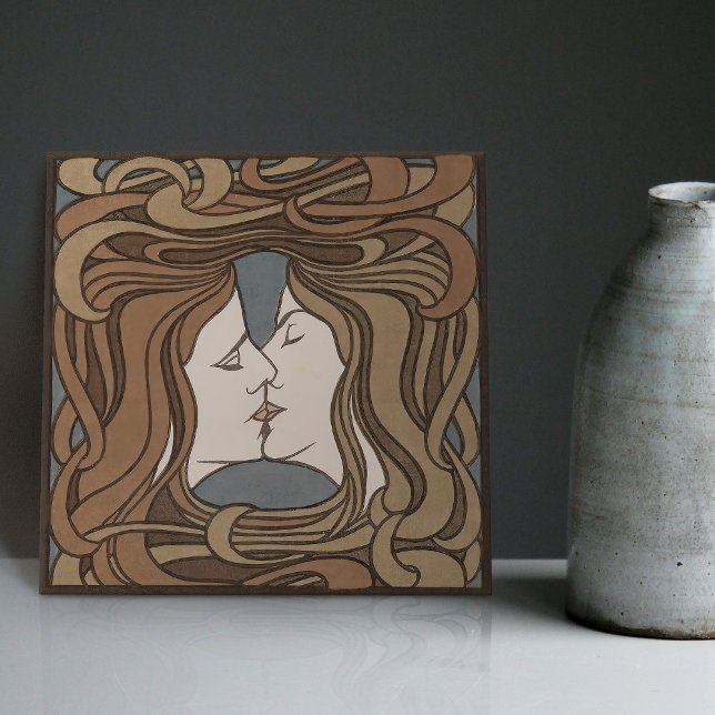 The Kiss Peter Behrens Art Nouveau Art Deco Cerami (Criador carregado)