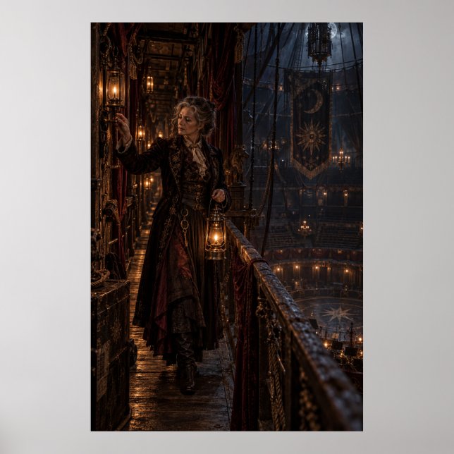 The Lantern Keeper | Gothic Circus Fine Art Poster (Frente)