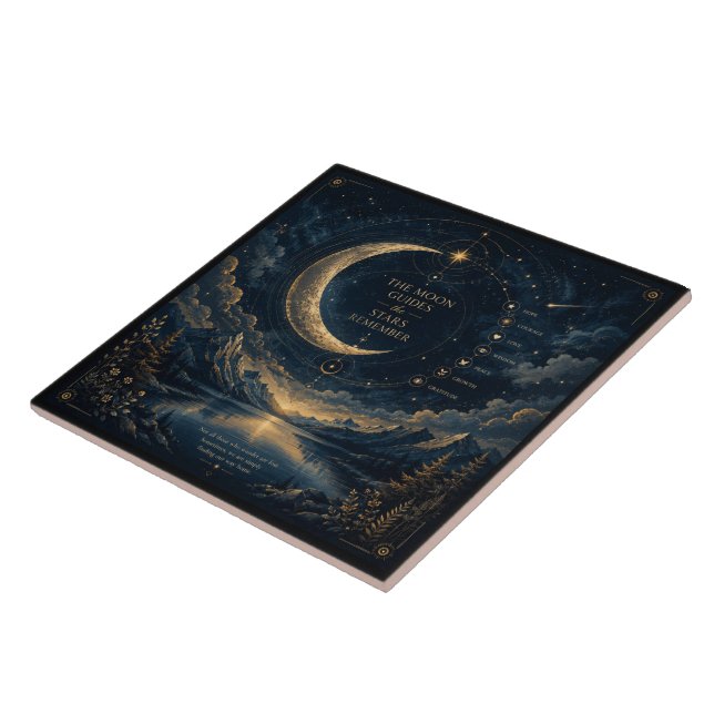 The Moon Guides | Arte Celestial da Lua e Estrelas (Lateral)