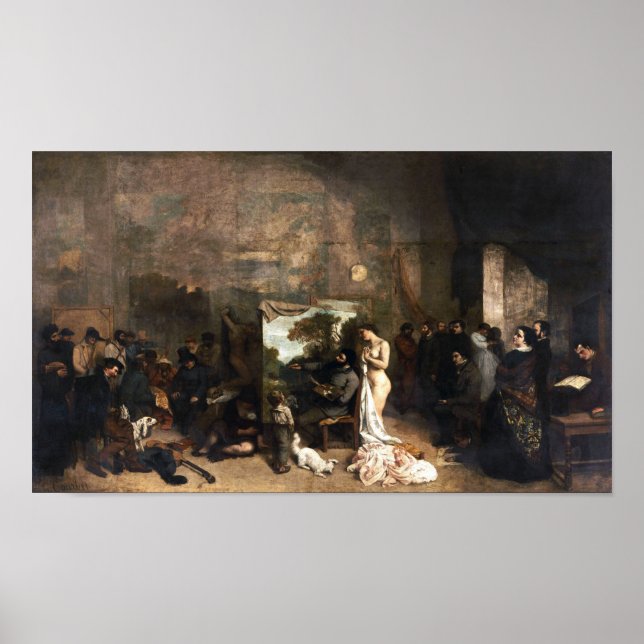 The Painter's Studio de Courbet - Poster (Frente)