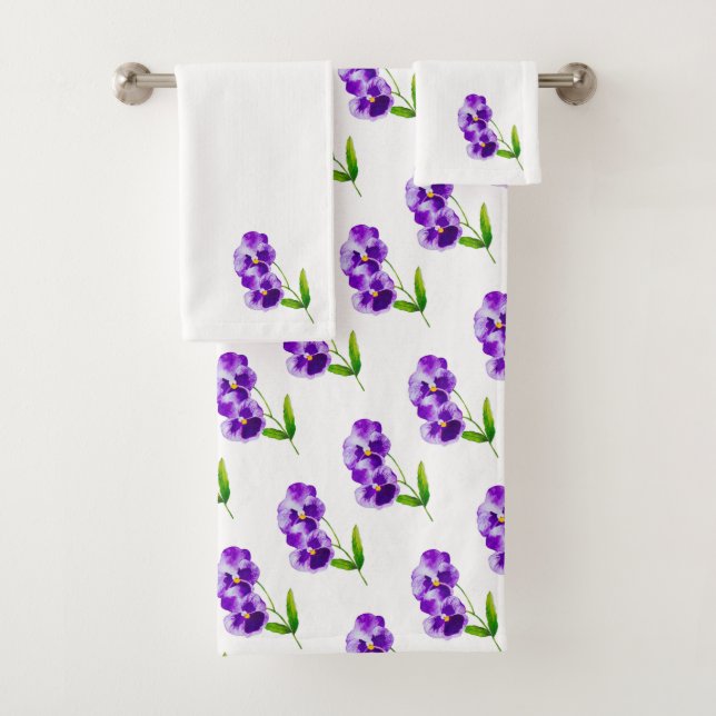 "The Pansy Party" num conjunto de toalhas de Banhe (Insitu)