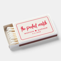 The Perfect Match Vintage Red Wedding Matchbox
