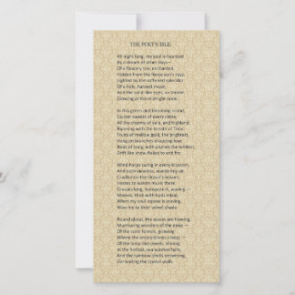 "The Poet's Isle" Belo Cartão Poema do 19º C.