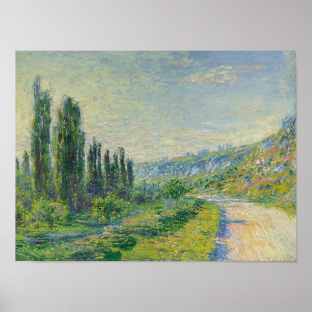 The Road to Vétheuil (por Claude Monet) Poster (Frente)