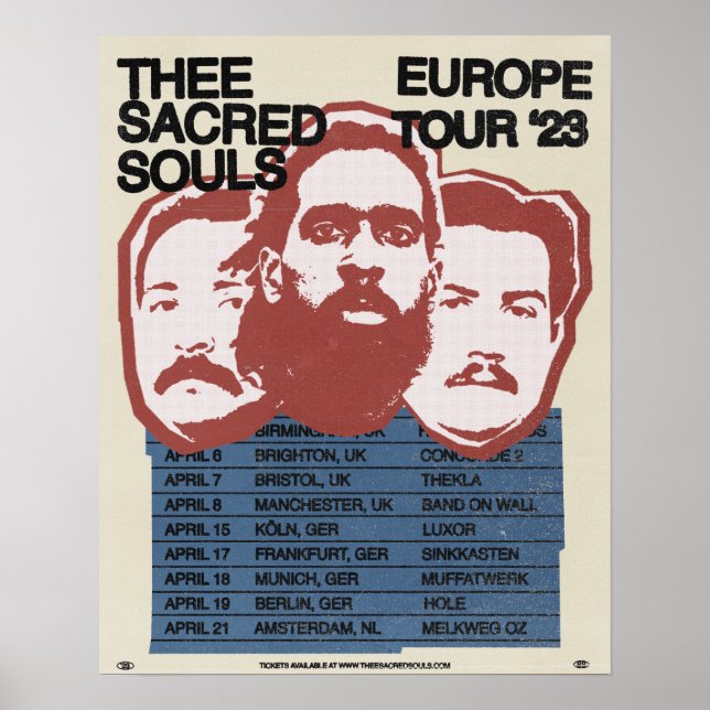 The Sacred Souls 2023 Europe Tour Poster (Frente)