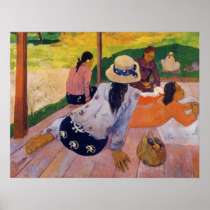 "The Siesta" - Paul Gauguin Impressão