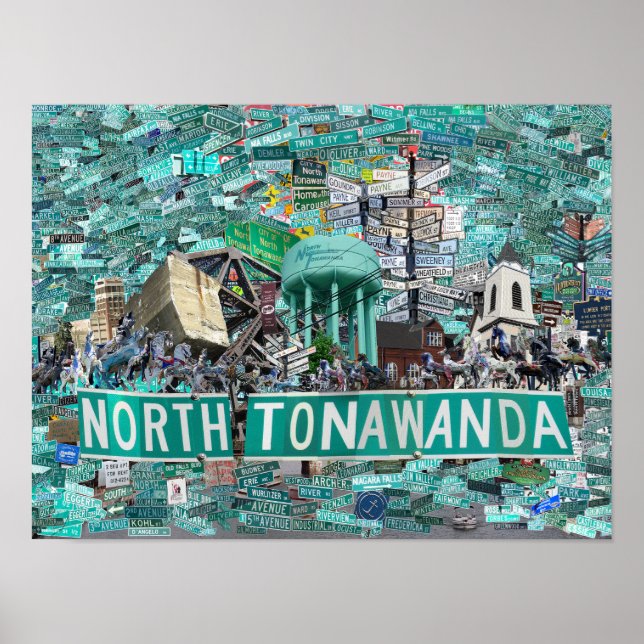 The Streets of North Tonawanda NY 16x12 Poster (Frente)