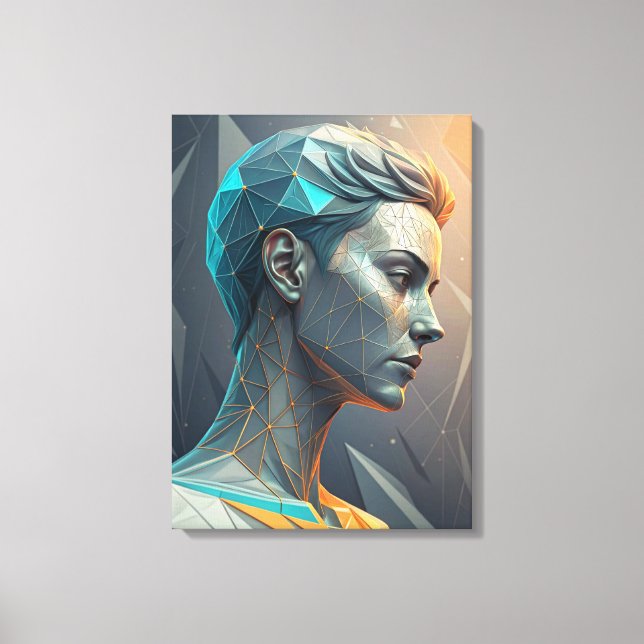 The Thinker 2.0 Abstract Geometric Canvas Print (Frente)
