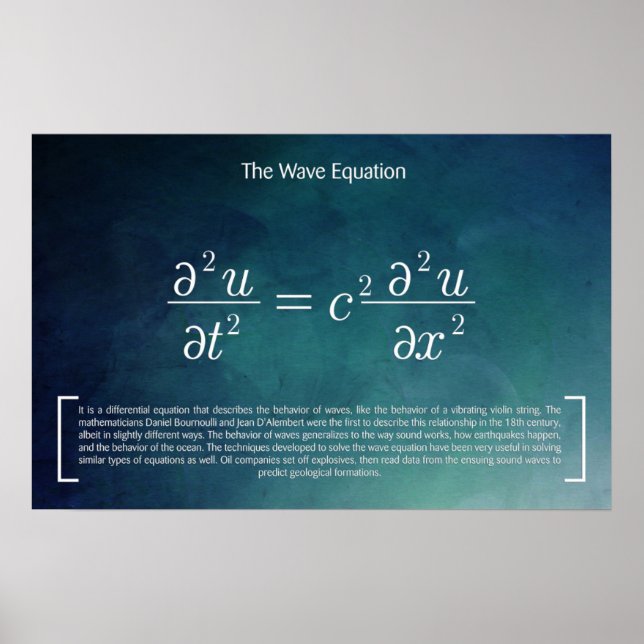 The Wave Equation - Math Poster (Frente)