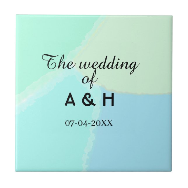 The wedding of add couple name initial letter date (Frente)