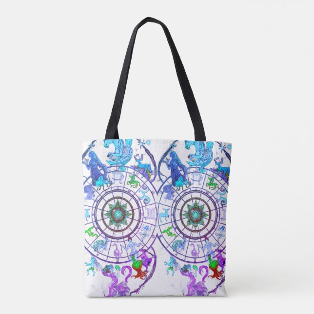 The Zodiac Astrological Signs  on a Tote Bag (Verso)