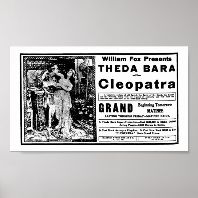 Theda Bara 1918 Vintage Filme e poster (Frente)