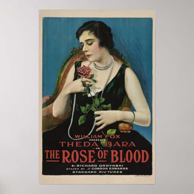 Theda Bara A Rosa do Poster de Filme de Sangue (Frente)
