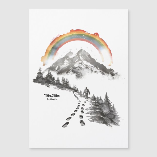 They/Them Trailblazer – LGBTQ Pride Camping Art,  (Frente)