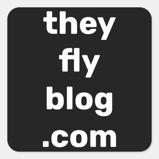 theyflyblog.com adesivo quadrado (Frente)