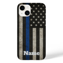 Thin Blue Line Distressed American Flag Phone Case