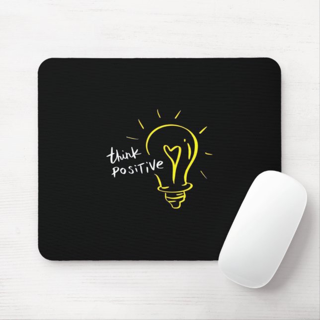 Think Positive – Light Bulb Motivation Mousepad (Com mouse)